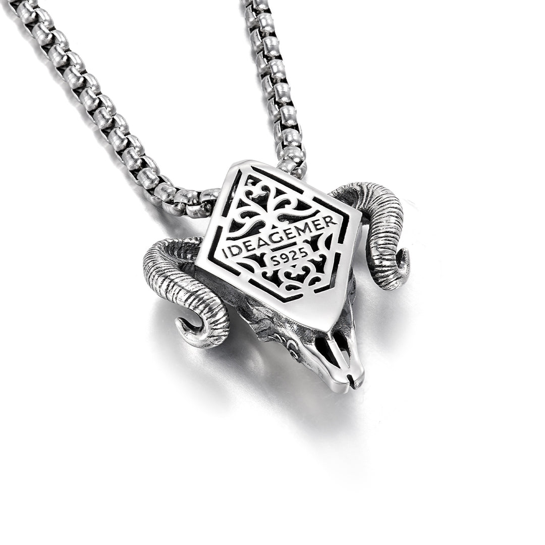 Vintage Sentinel Eye Ram Skull Pendant