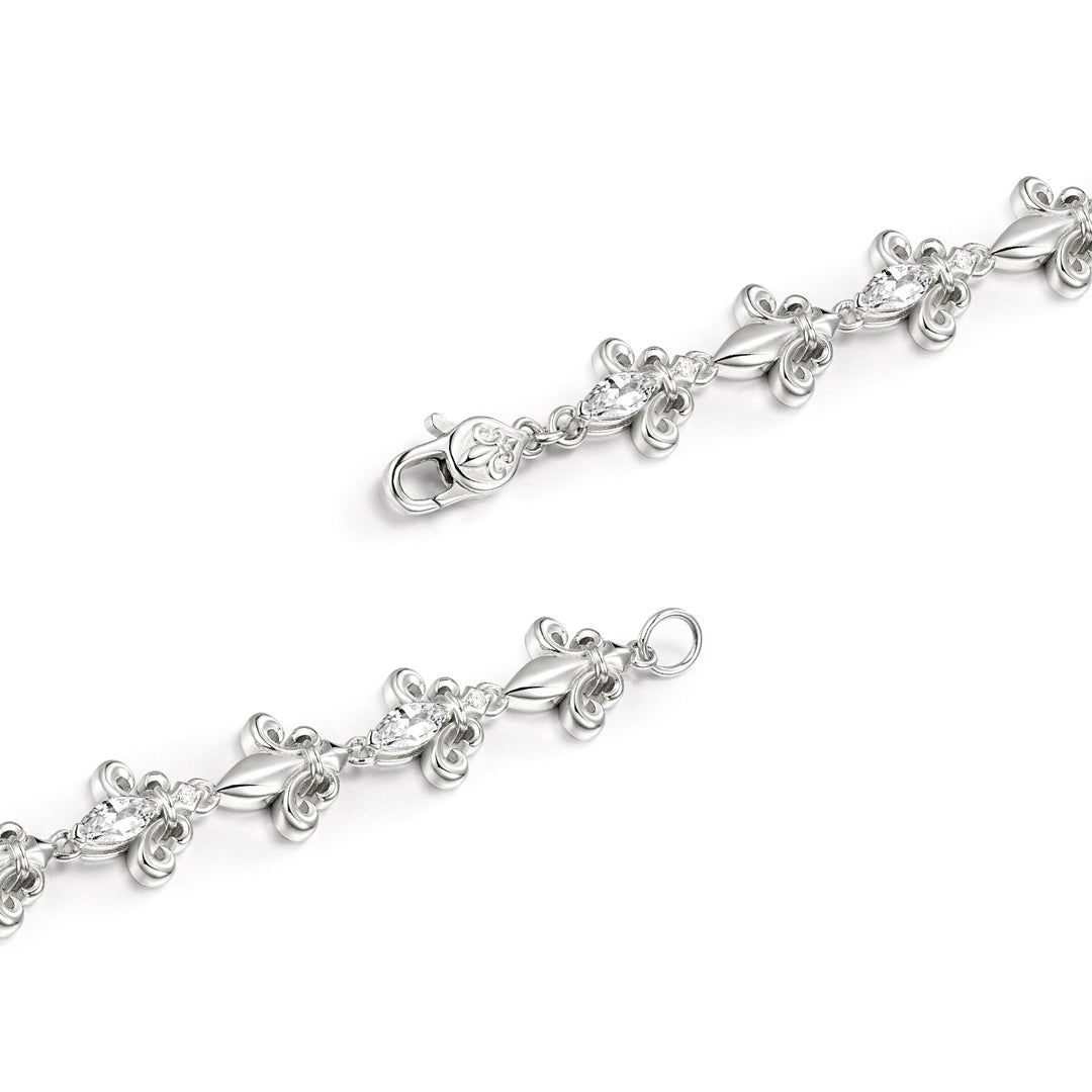 Fleur De Lis Marquise Gem Bracelet