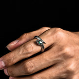 Pear Emerald Spirit Snake Ring