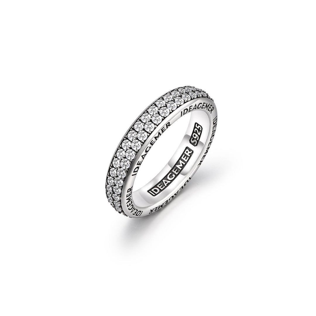 Iced Double Row Ring Band