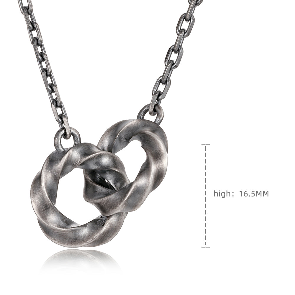 Vintage Double Mobius Hoop Pendant Necklace