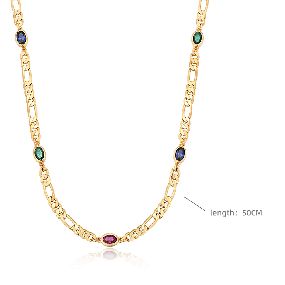 4 mm Infinity Gems Figaro Link Chain