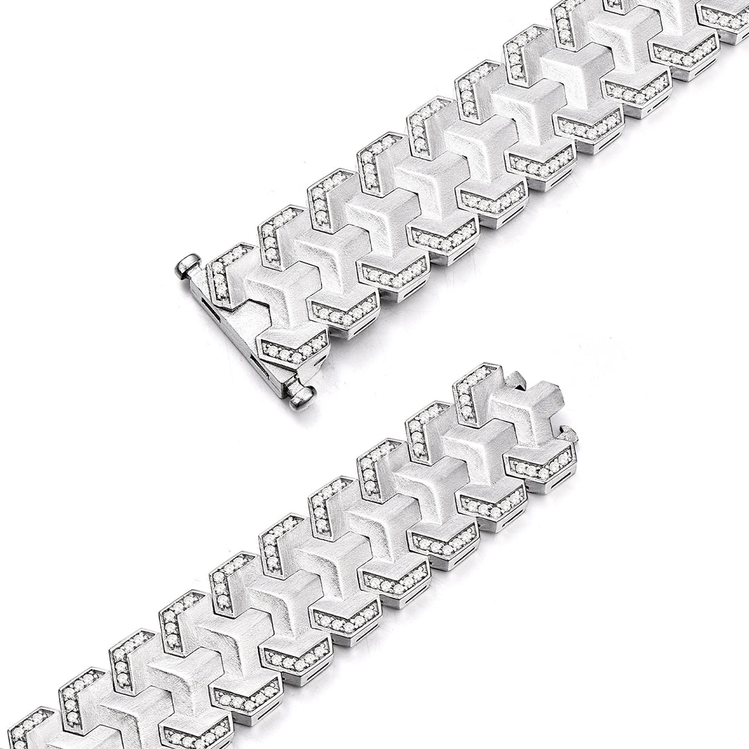[Made To Order] Iced Triple Row Ancient Armor Bracelet [New Type]