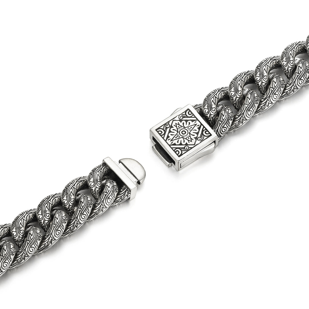 Vintage Konstantino Engraved Cuban Bracelet