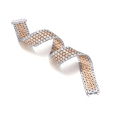 18K Gold Honeycomb Bracelet With Diamonds