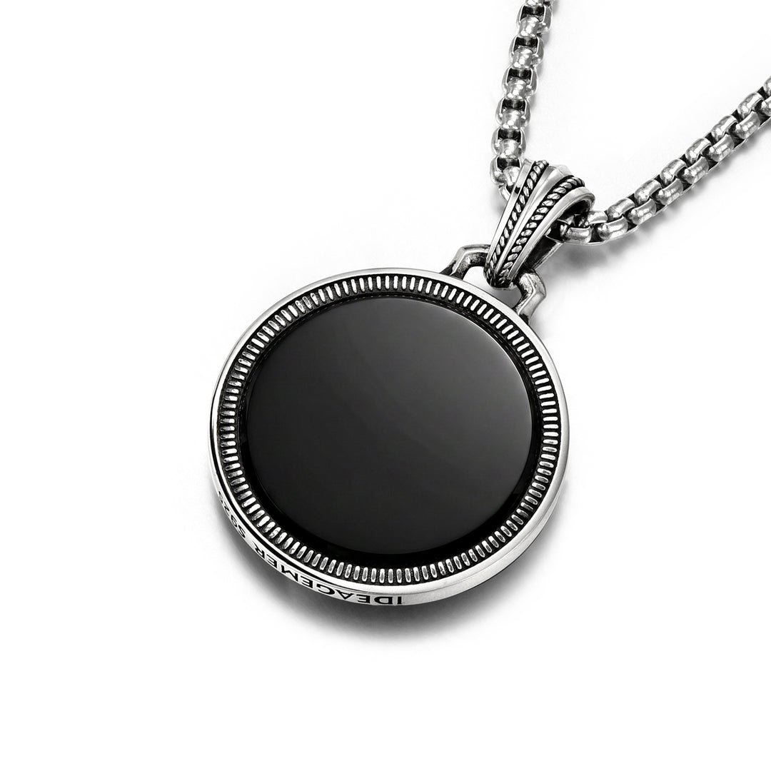 Vintage Black Compass Pendant