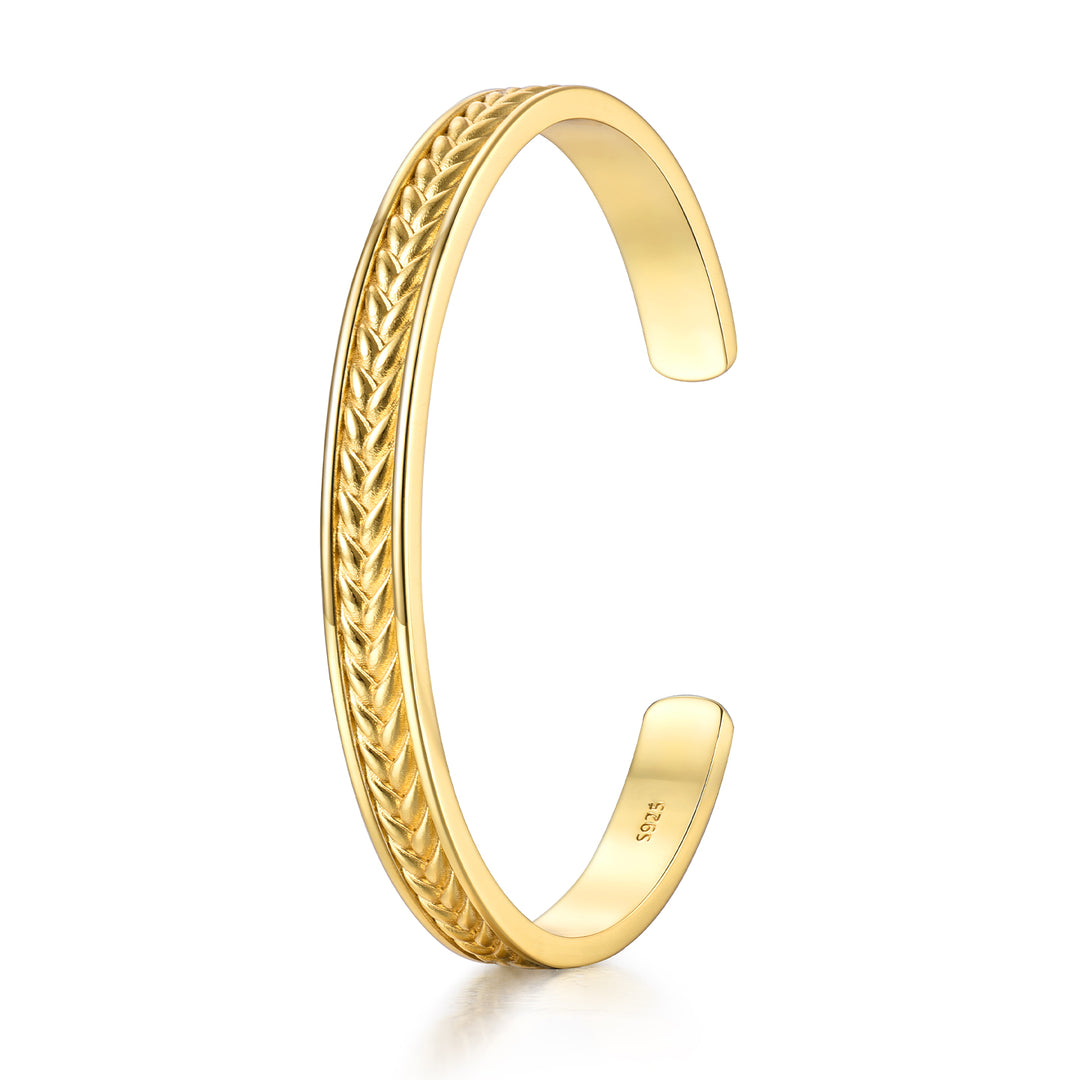 Golden Wheat Ear Bangle Bracelet