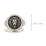 Vintage 14K Gold Lion King Round Signet Ring