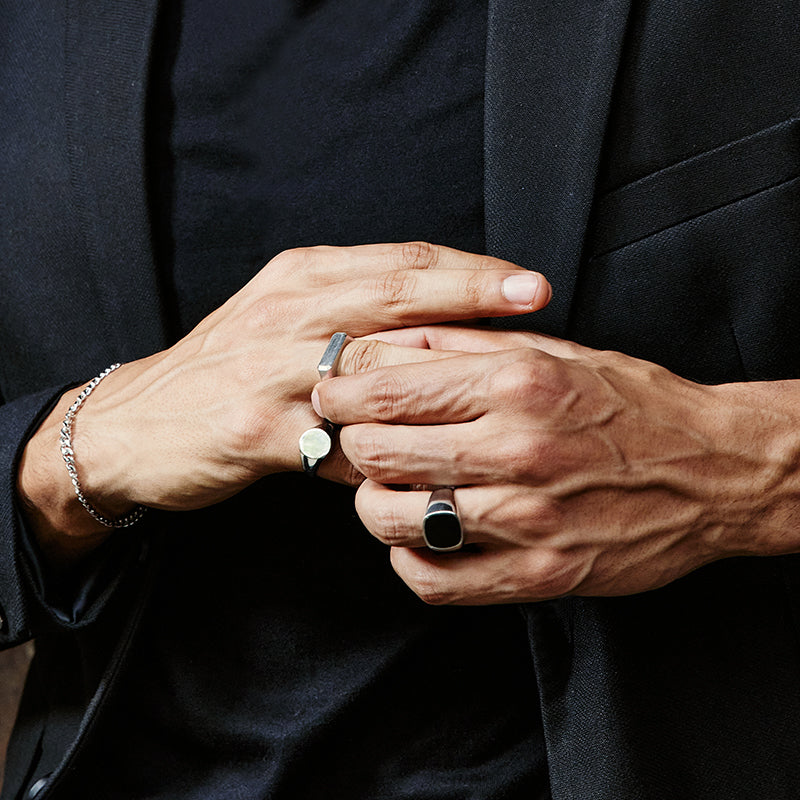 Custom Golden Round Signet Ring Deposit