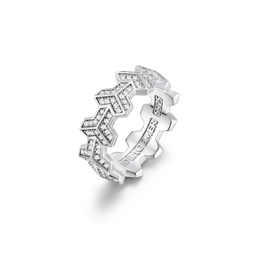 Bursted Ice Single Row Armor Ring