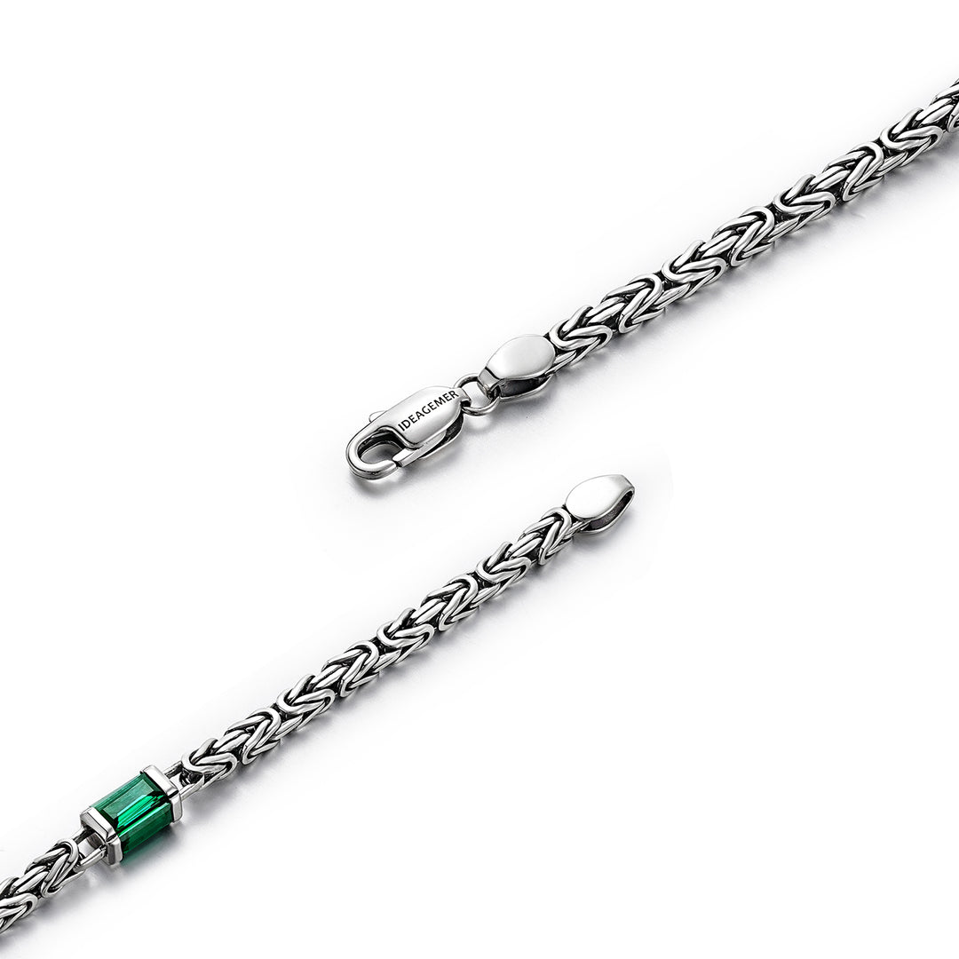Vintage Emerald Byzantine Chain Bracelet