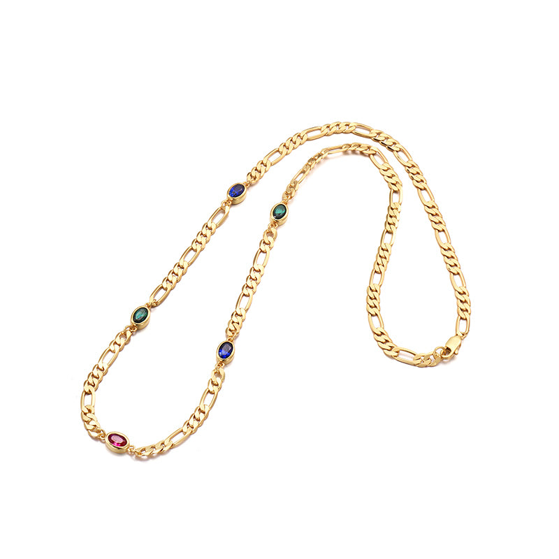 4 mm Infinity Gems Figaro Link Chain