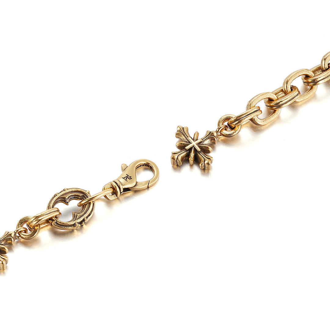 Vintage Saints Golden Cross Bracelet