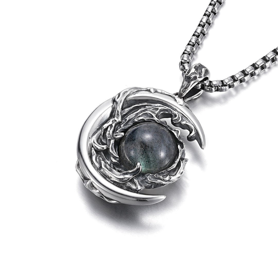 Vintage Lunar Sentinel Labradorite Pendant