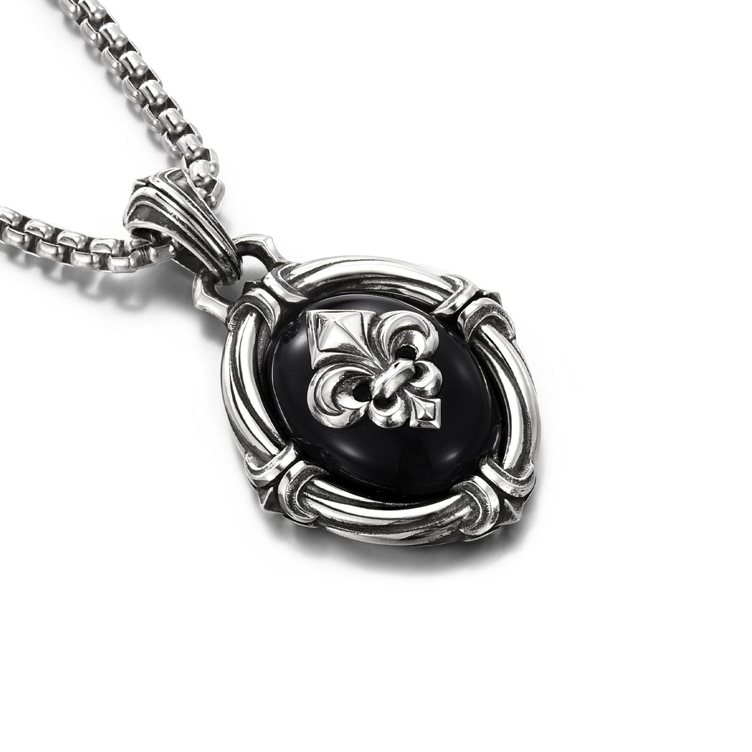 Vintage Fleur De Lis Medal Pendant