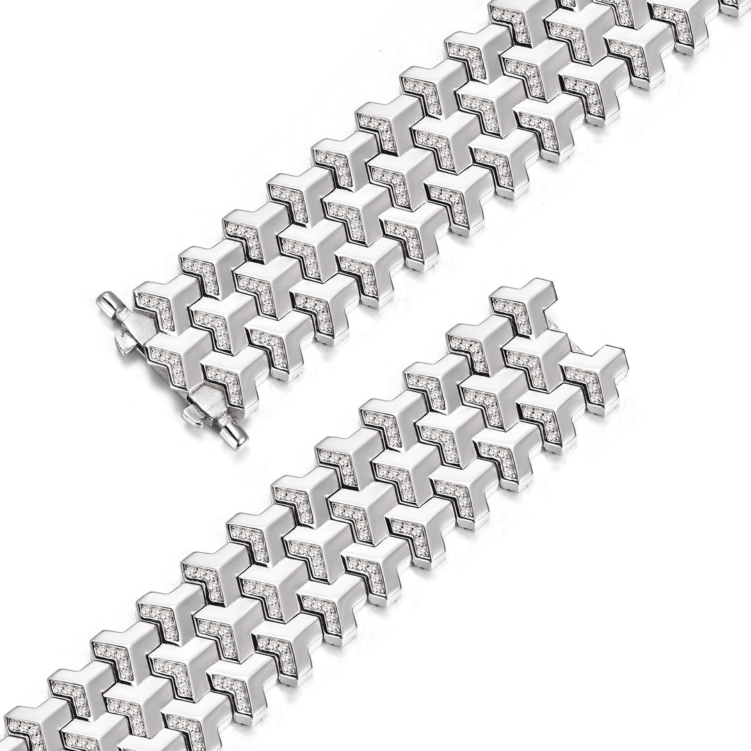 [Made To Order] Sterling Silver Triple Row Armor Bracelet [New Type]