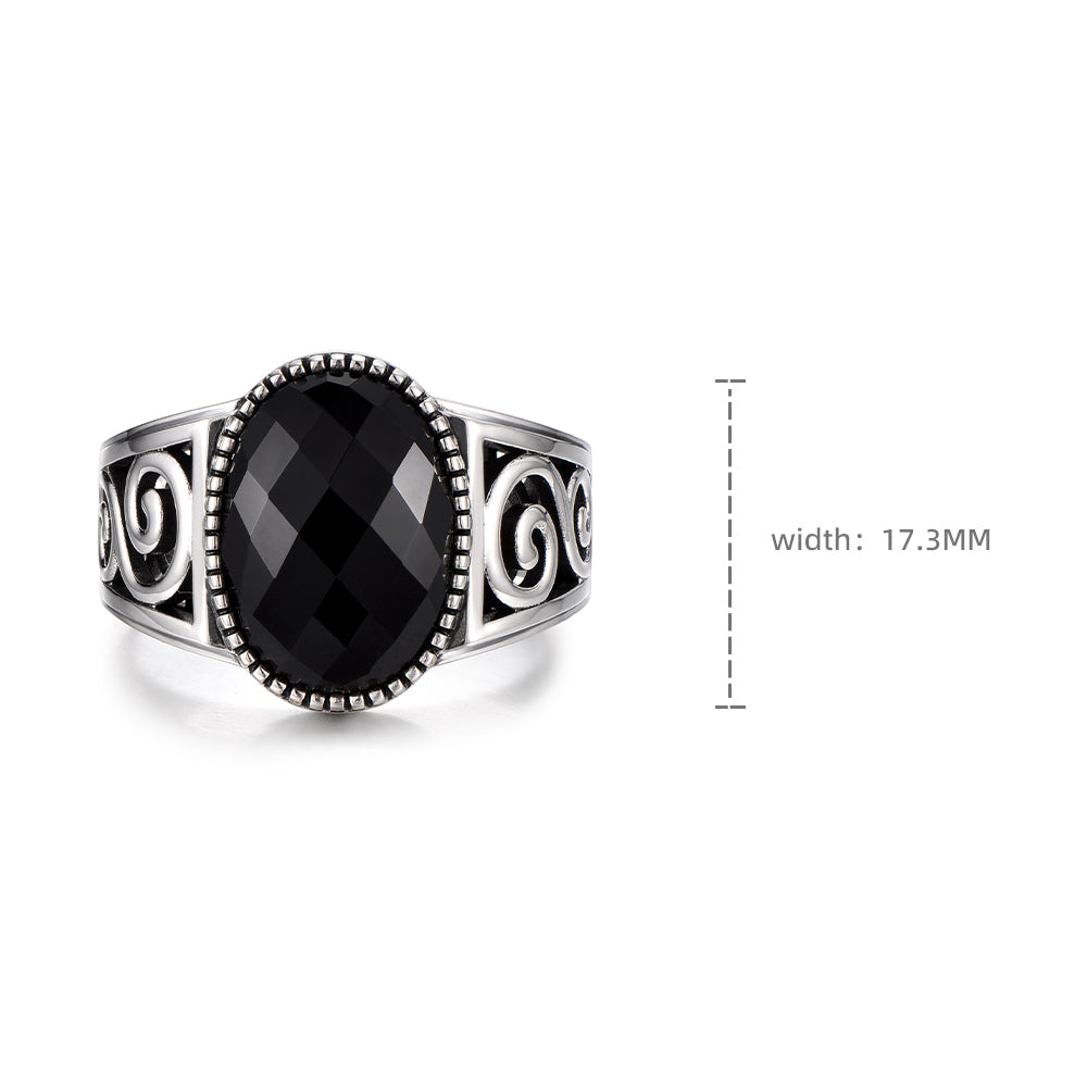 Vintage Oval Black Onyx Signet Ring