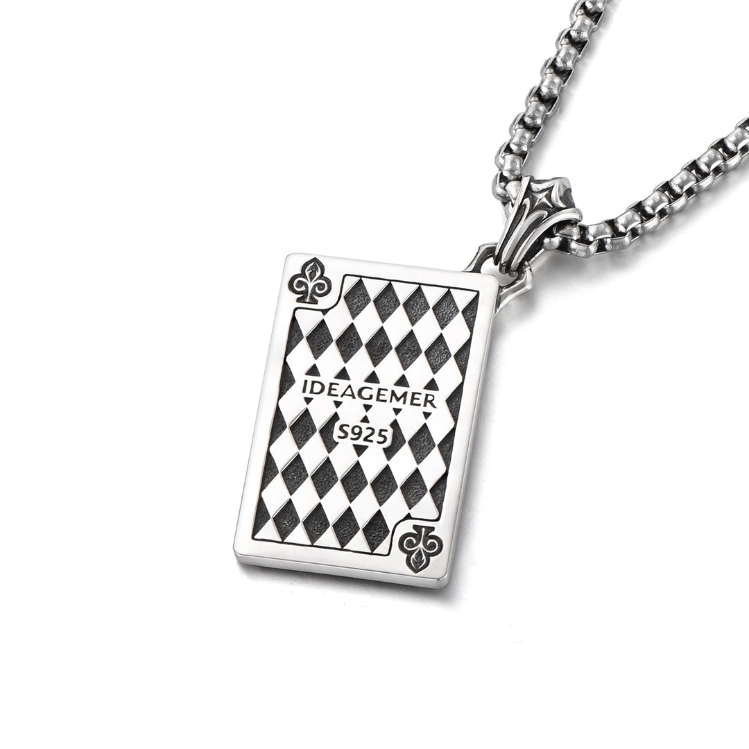 Black Club Suit Poker Card Pendant