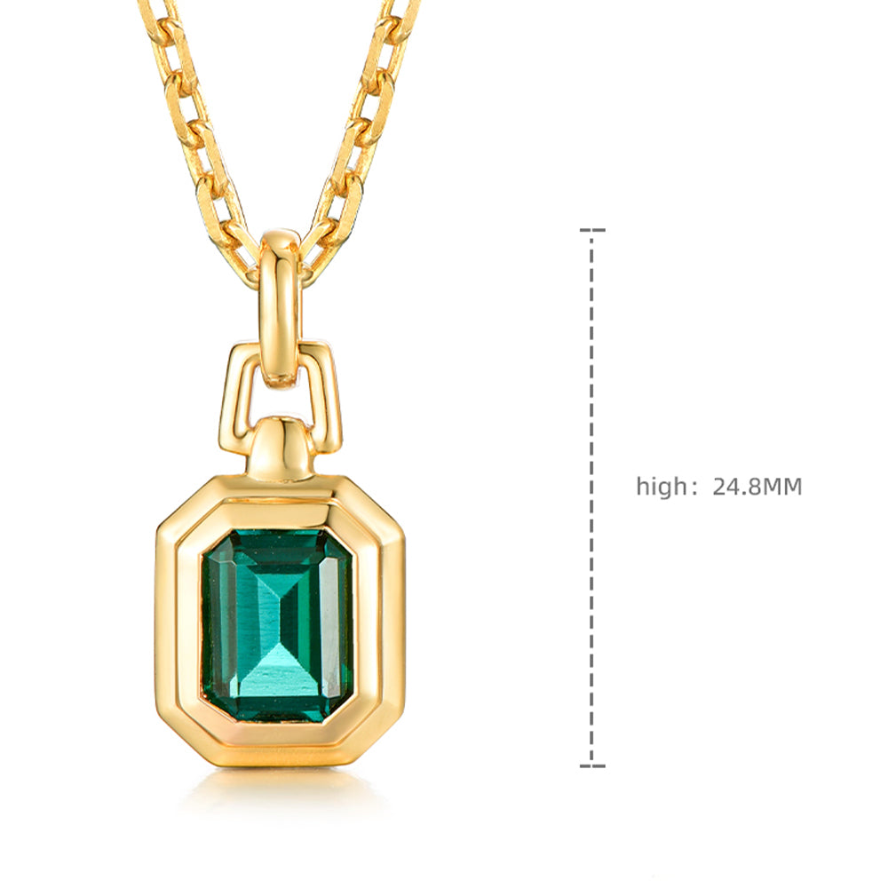 Golden Time Baguette Pendant Necklace