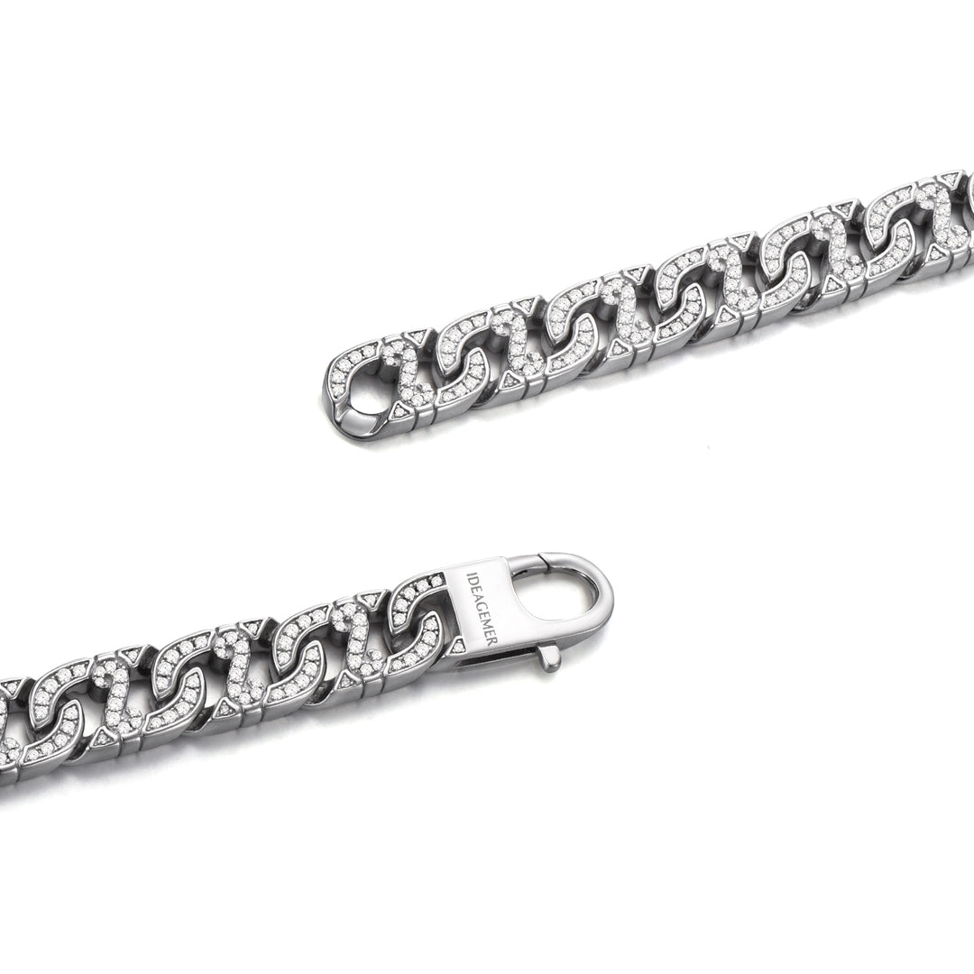 9mm Iced Dollar Cuban Link Bracelet