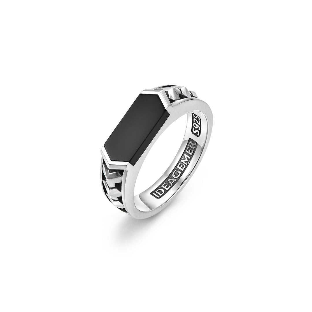 Black Onyx Armor Ring Band