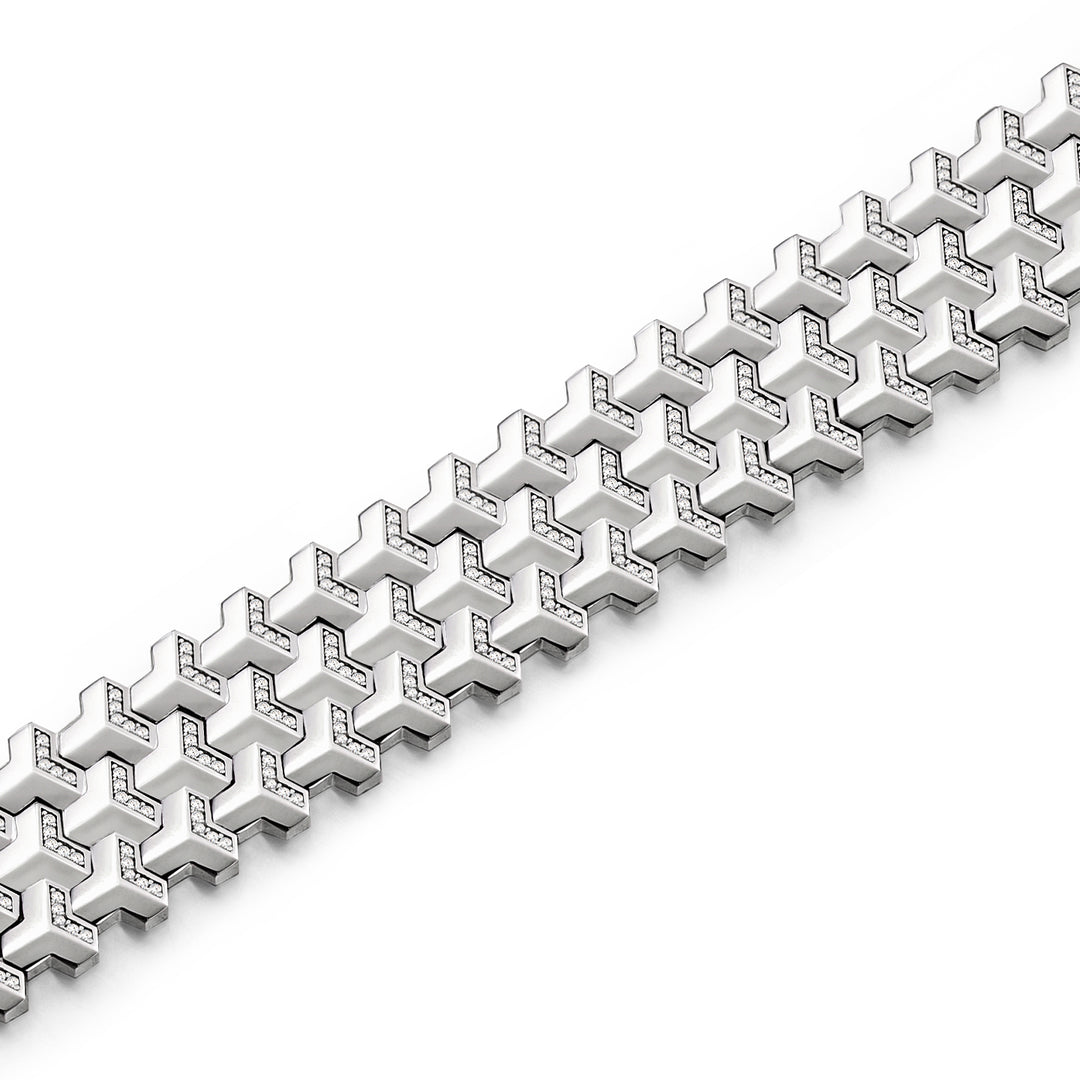Solid Iced Triple Row Armor Bracelet