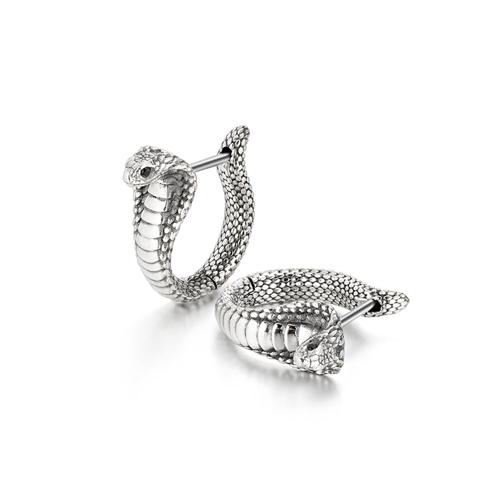 Vintage King Cobra Hoop Earrings