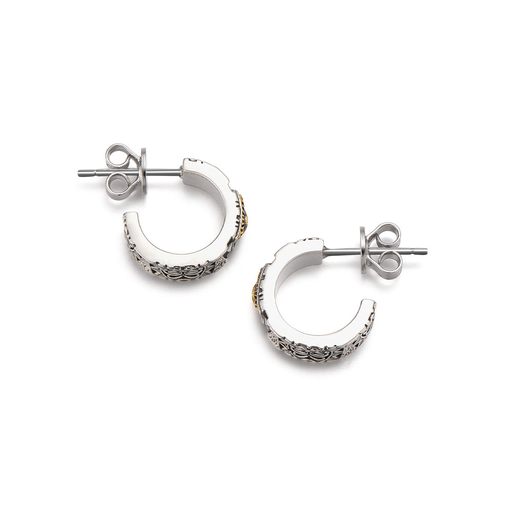 Vintage All Seeing Eye Totem Hoop Earrings