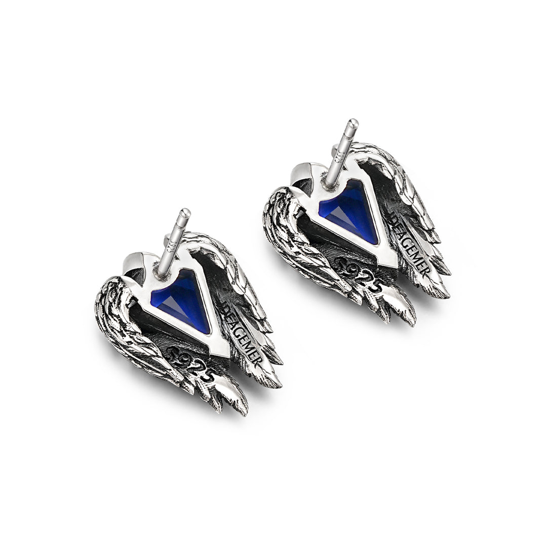 Vintage Sapphire Wings of Freedom Stud Earrings