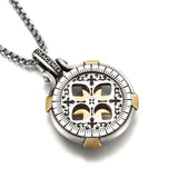 Sterling Silver Rotatable Compass Necklace Pendants