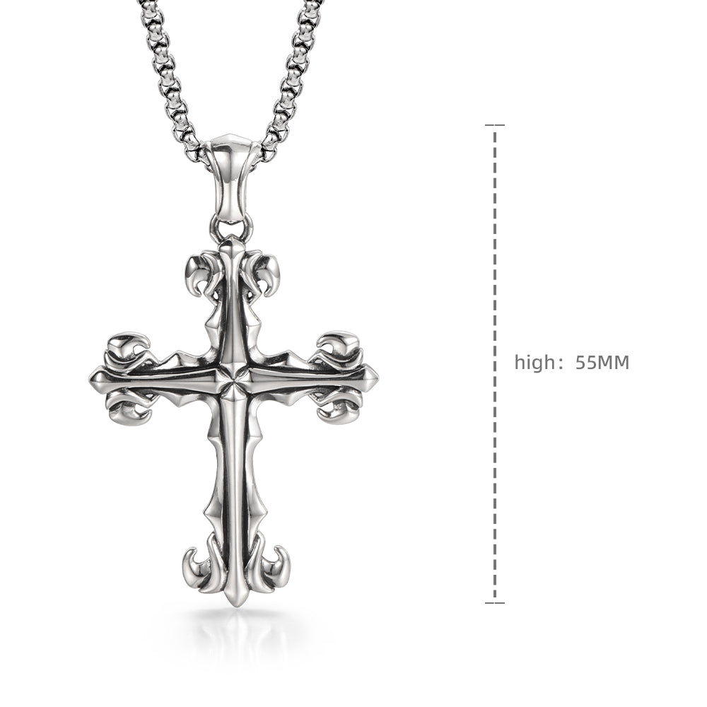 Vintage Lily Cross Pendant