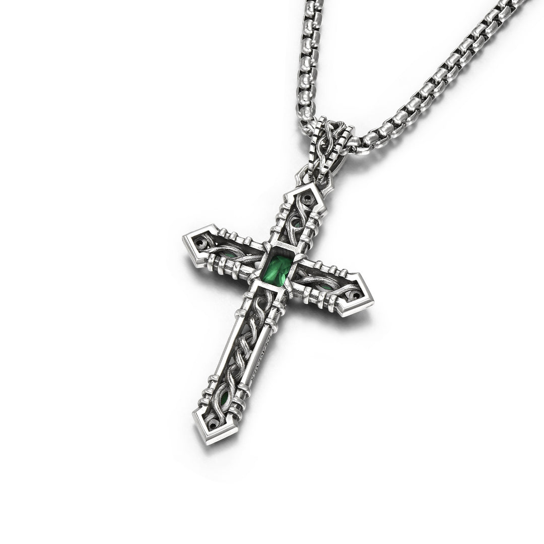 Vintage Verdant Sovereign Briar Cross Pendant
