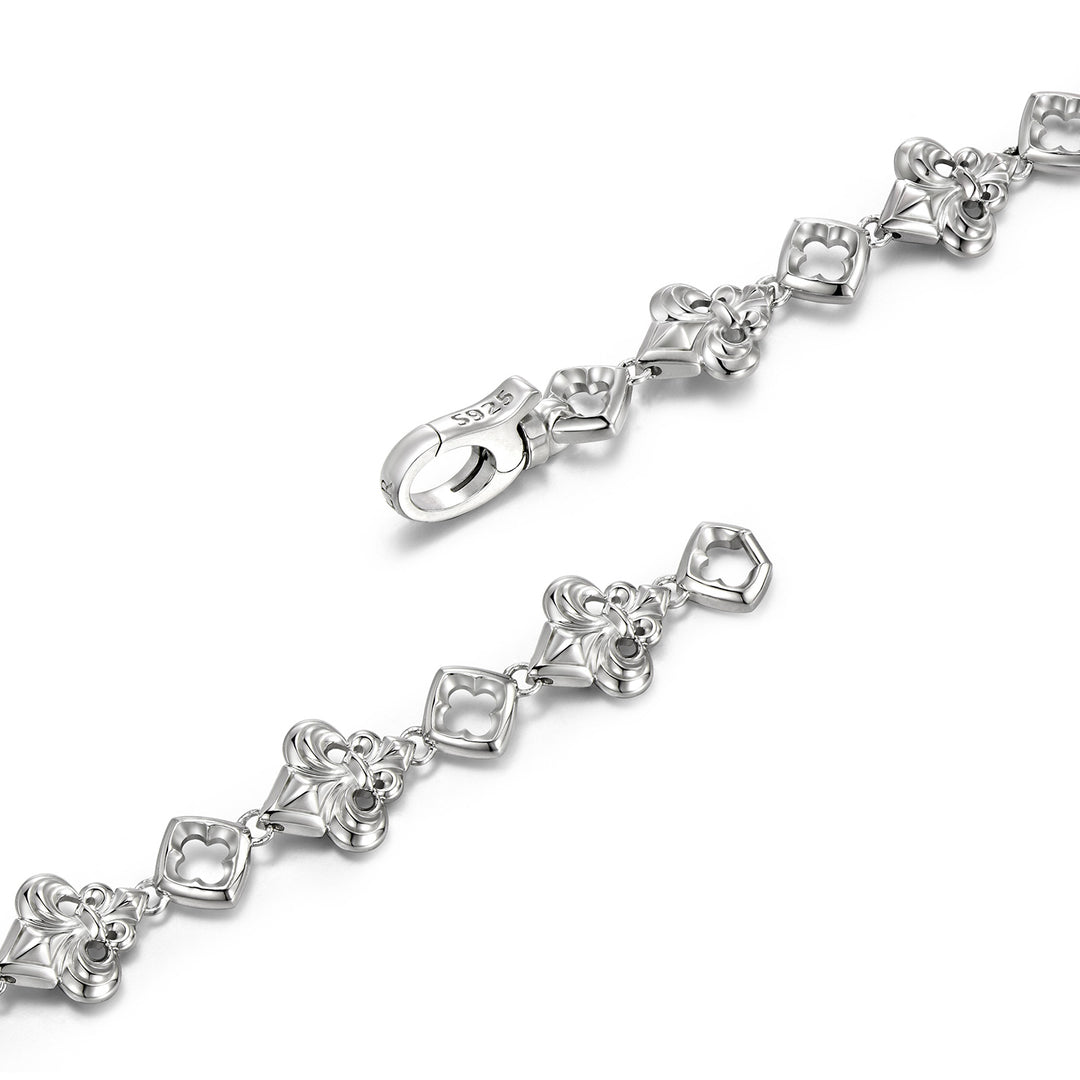 Fleur-De-Lis Iris & Lucky Clover Bracelet