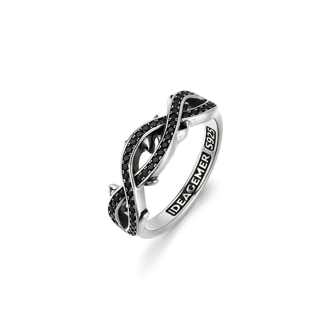Black Iced Thorns Ring