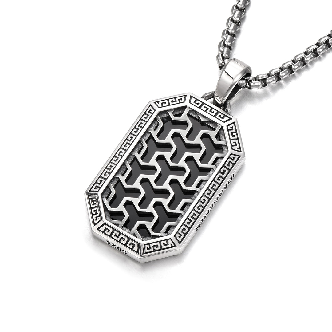 Double Sided Black Armor Tag Pendant