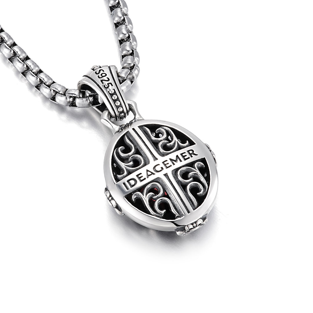 Vintage Ruby Fleur-De-Lis Pendant