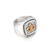 Fleur De Lis Iris Signet Ring