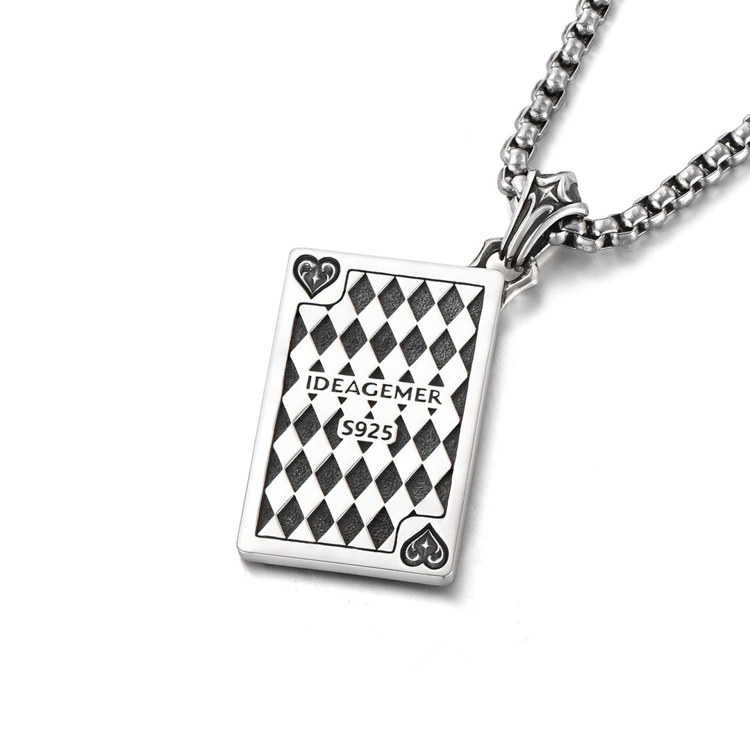 Black Heart Suit Poker Card Pendant