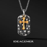 Cross & Skulls Dog Tag Pendant