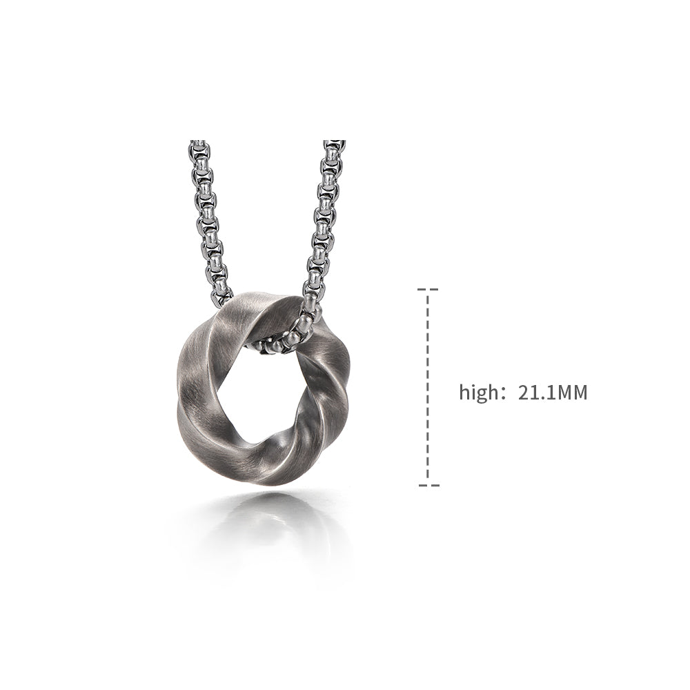 Vintage Mobius Hoop Pendant Necklace