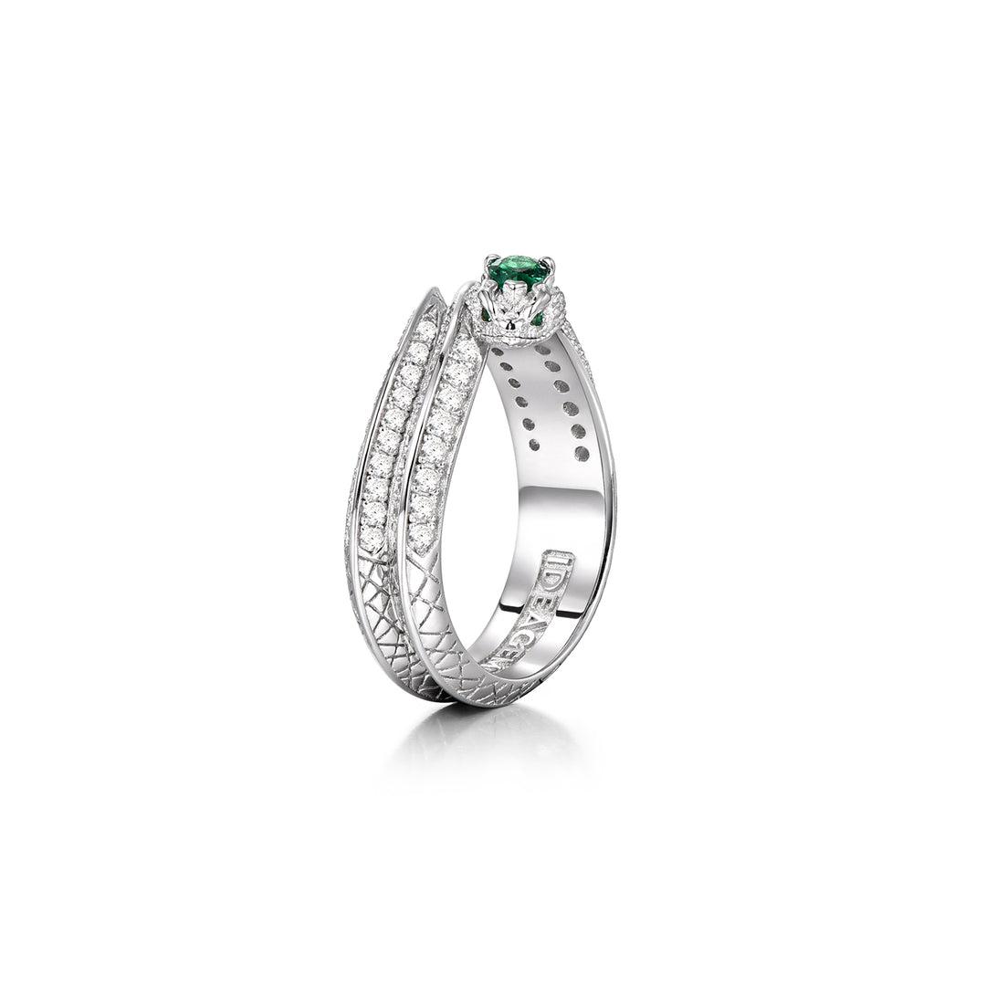 Iced Out Twisting Spirit Snake Ring
