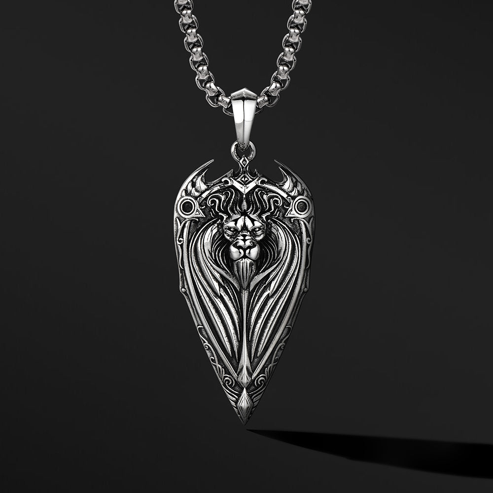 Warcraft Lion Sterling Silver Shield Pendants