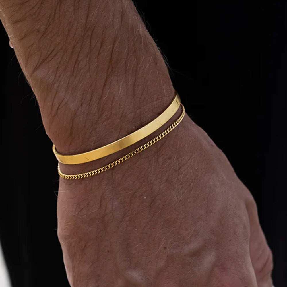 Solid Icon Cuff Bangle Bracelet