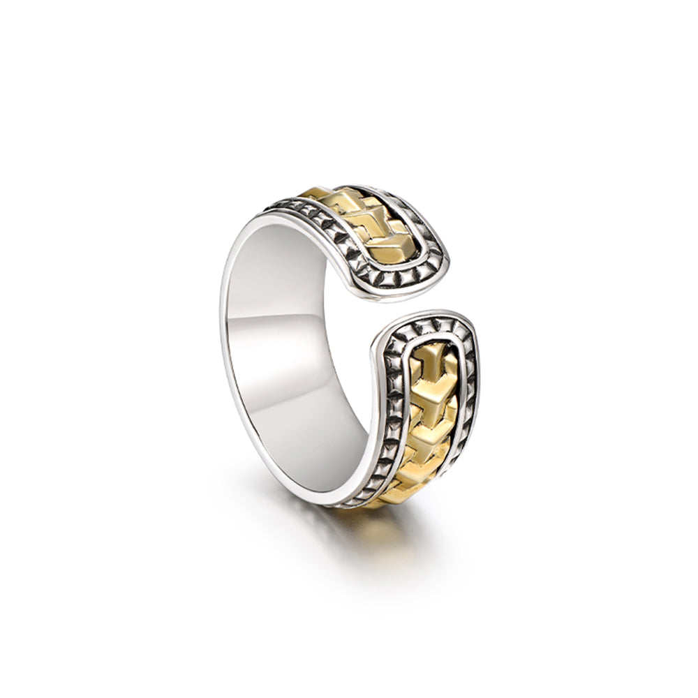 Vintage Gold Badges Armor Ring