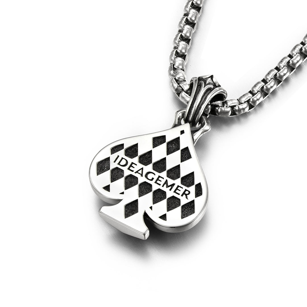 Vintage Black Gem Spade Suit Pendant