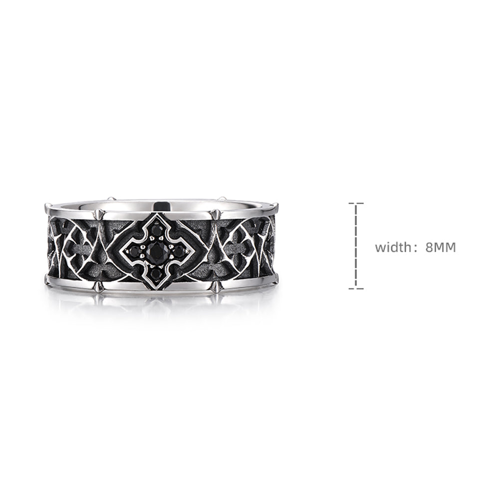 Vintage Thorn Cross Ring Band