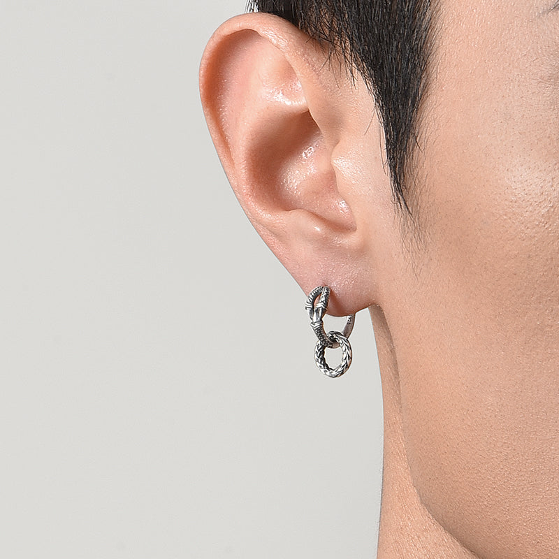 Vintage Dragon Claw & Scale Hoop Earrings