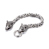 Viking Fenrir Wolf Head Byzantine Bracelet