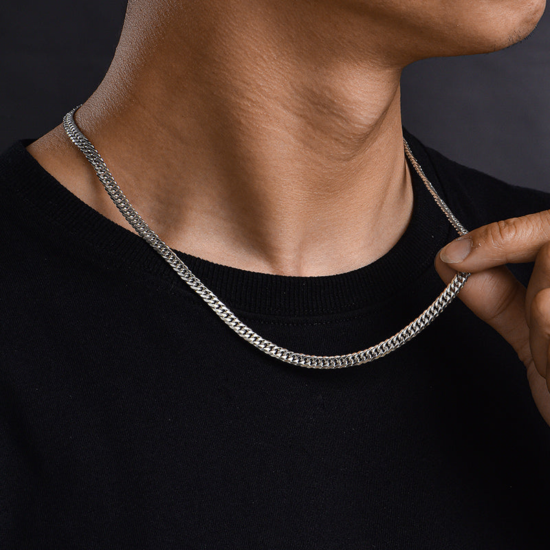 5mm Curve Cuban Link Chain Necklace