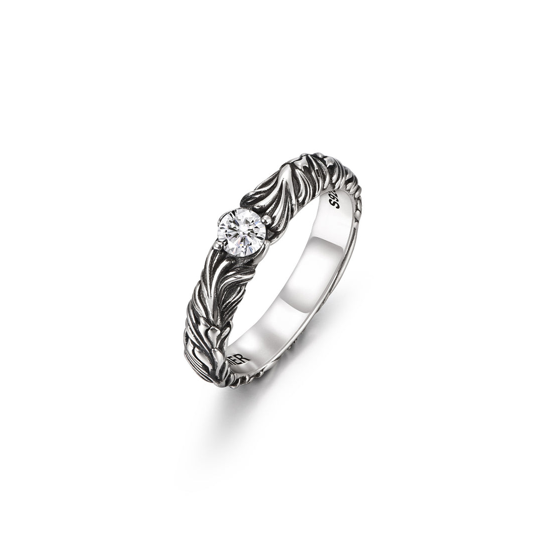 Vintage Wing of Feather Ring Band